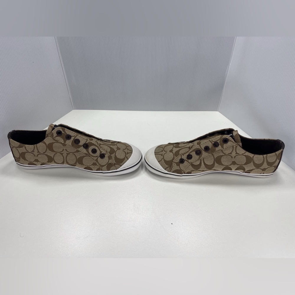 Coach Keeley Khaki Signature C Sneakers Slip On Shoes, Size 9.5 - Picture 7 of 12
